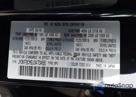 2018 Mazda Cx-5 Touring from USA, damaged, VIN JM3KFBCM9J0470456